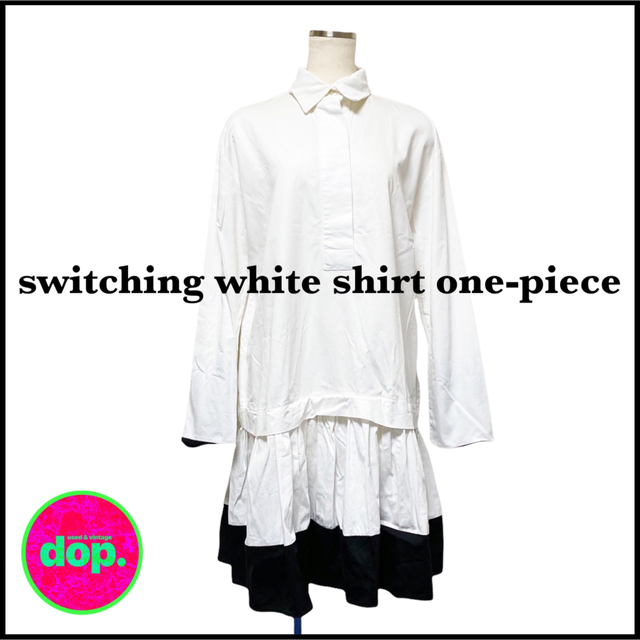 ▼ accurate monotone shirt one-piece ▼