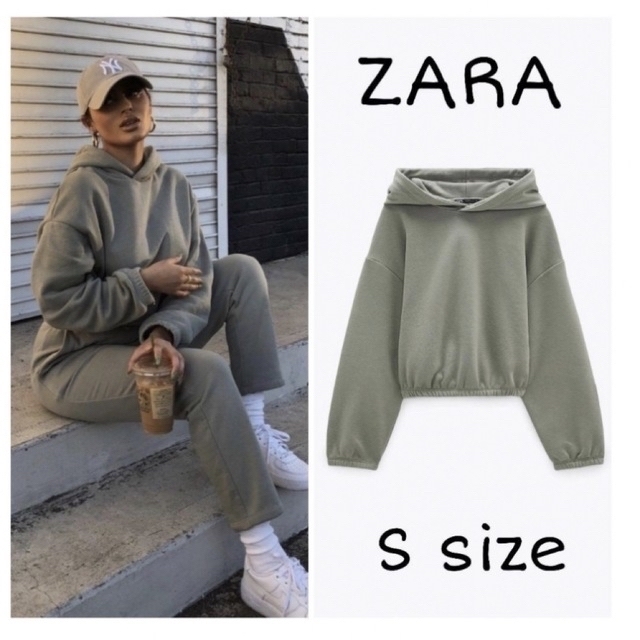 ZARA　クロップド丈フーディー　Sサイズ