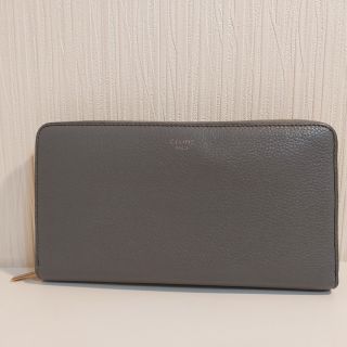 セリーヌ(celine)のセリーヌ ラウンドファスナー長財布 レザー グレー 105003(財布)