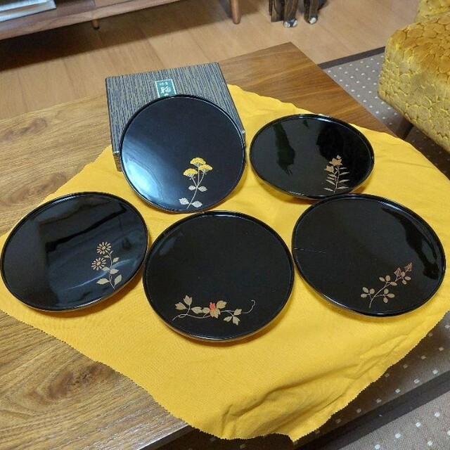 セール特価 新品未使用 伝統工芸輪島塗 5枚セット 食器 セール特価 新品未使用 伝統工芸輪島塗 5枚セット 食器