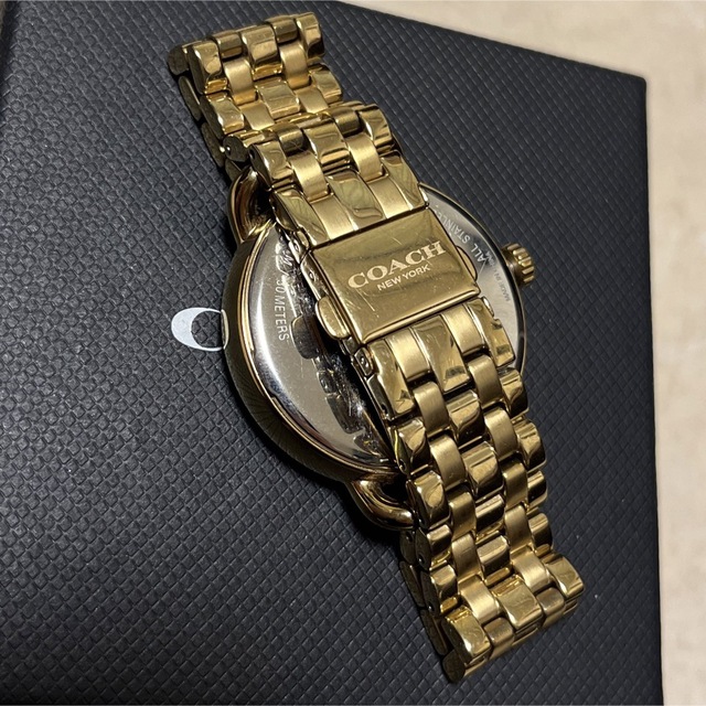 COACH 腕時計 デランシー ゴールド×ブラック チャーム ステンレス