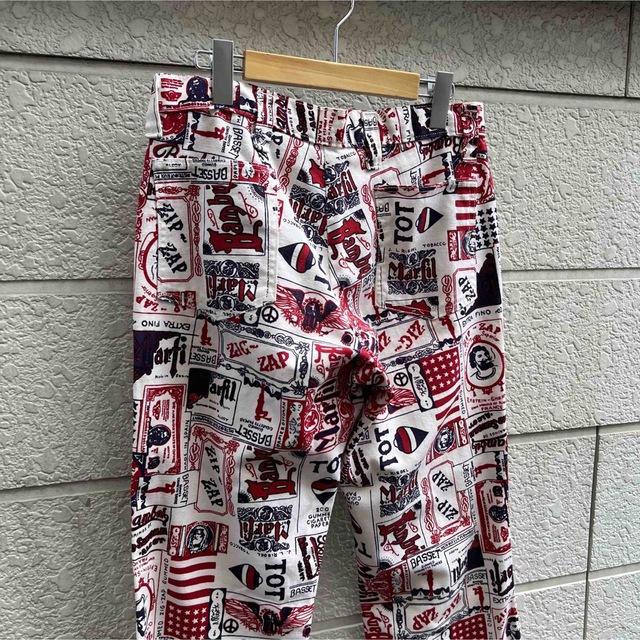 60s 70s USA古着 総柄 フレアパンツ ジグザグ タロン vintage 3