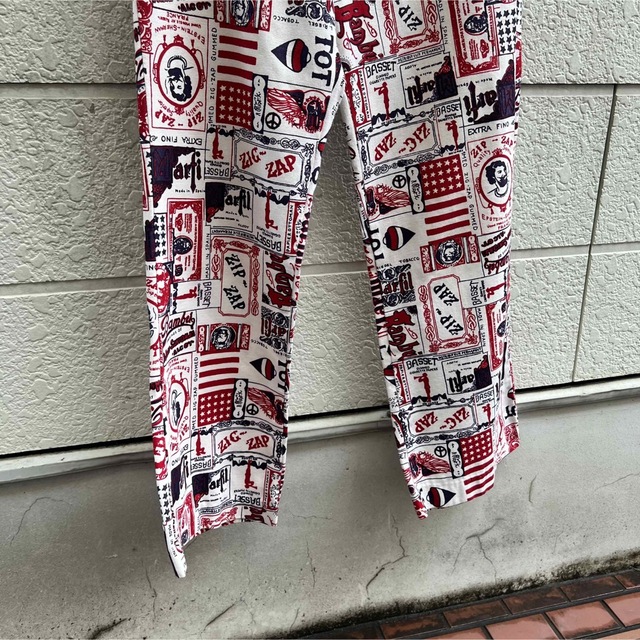 60s 70s USA古着 総柄 フレアパンツ ジグザグ タロン vintage 4