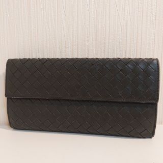 ボッテガヴェネタ(Bottega Veneta)のボッテガヴェネタ Wホック長財布 レザー ダークグレー 134075(折り財布)