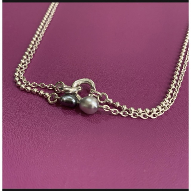 Re:púrpura Cambio long necklace perla