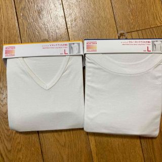 ユニクロ(UNIQLO)のユニクロ　ヒートテック　クルーネックT シャツ　ＶネックＴシャツ(Tシャツ/カットソー(七分/長袖))