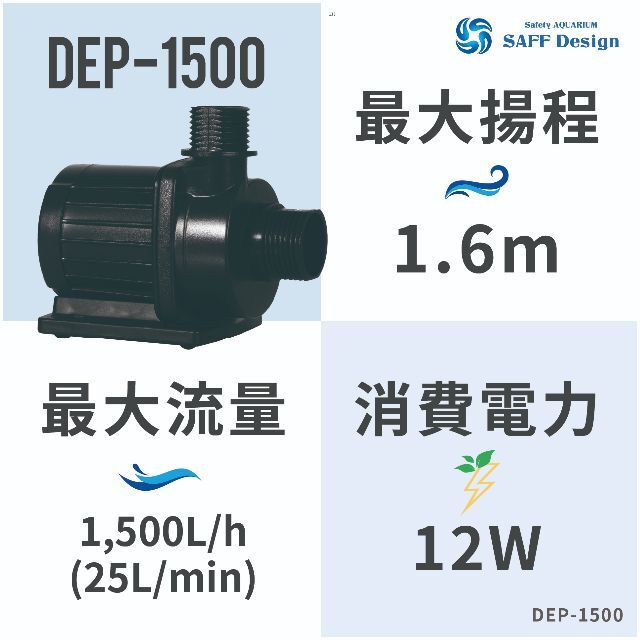 １ヶ月保証：HSBAO社製 DEP-1500 1500L/H　DC水中ポンプ その他のペット用品(アクアリウム)の商品写真