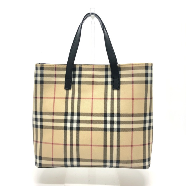 BURBERRY(バーバリー)のバーバリー BURBERRY チェック トートバッグ PVC/レザー ベージュ レディースのバッグ(トートバッグ)の商品写真