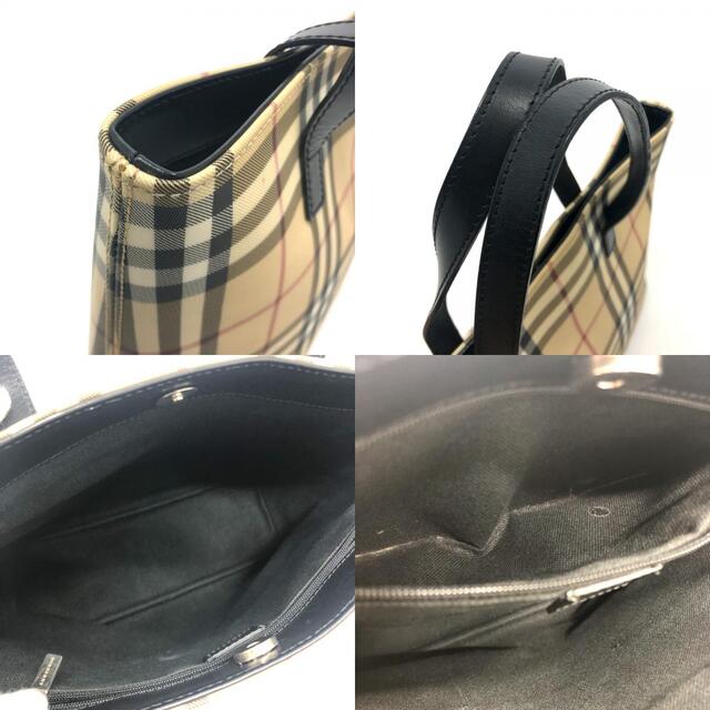 BURBERRY(バーバリー)のバーバリー BURBERRY チェック トートバッグ PVC/レザー ベージュ レディースのバッグ(トートバッグ)の商品写真