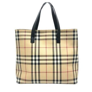 バーバリー(BURBERRY)のバーバリー BURBERRY チェック トートバッグ PVC/レザー ベージュ(トートバッグ)