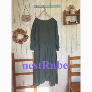 nest Robe ネストローブ　リネンタックドレープワンピース