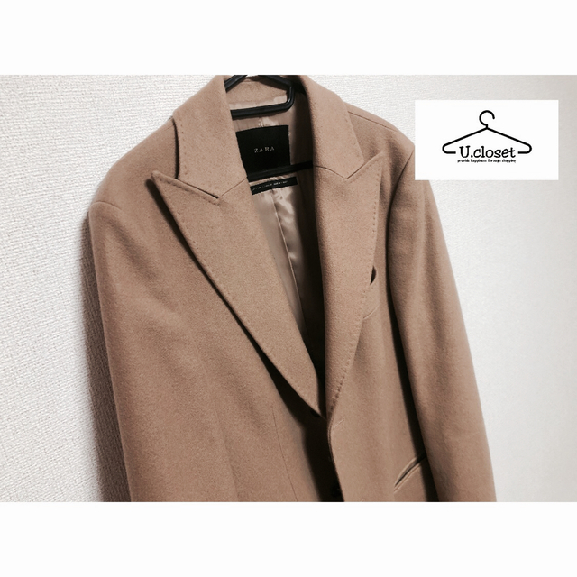 ZARA キャメルロングチェスターコート | フリマアプリ ラクマ