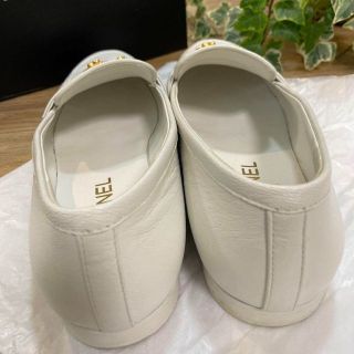 CHANEL シャネル ローファー 38 24cm ホワイト ココマーク 美品