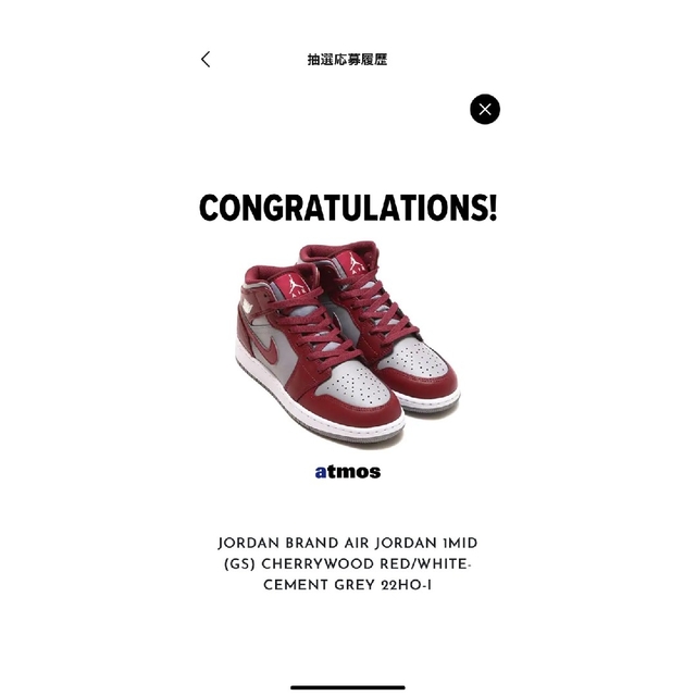 Jordan Brand（NIKE）(ジョーダン)のAIR JORDAN 1 MID(GS)CHERRYWOOD RED レディースの靴/シューズ(スニーカー)の商品写真