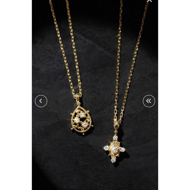 agete アガット 2022 Winter Collection ローズ ネックレス K10/ダイヤモンド0.01ct