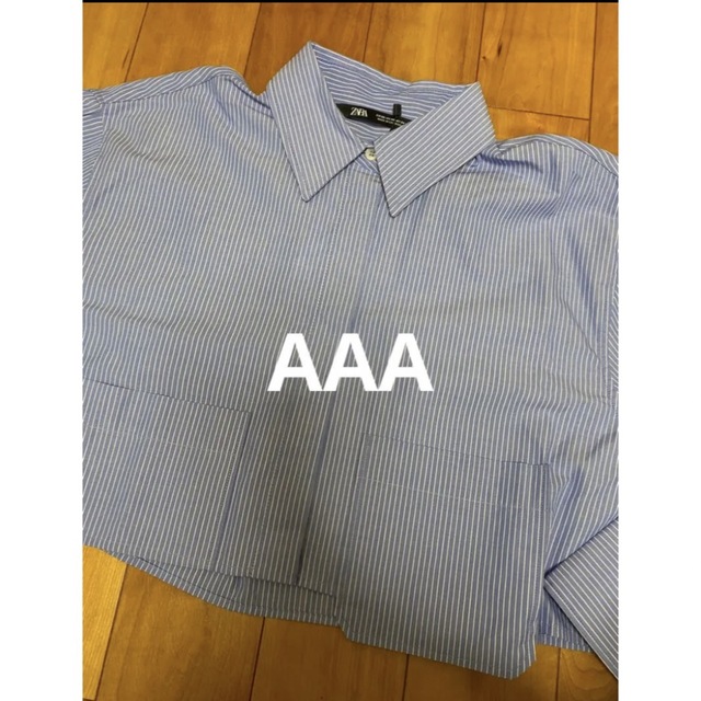 ZARA(ザラ)のZARA クロップドポプリンシャツ　L レディースのトップス(シャツ/ブラウス(長袖/七分))の商品写真