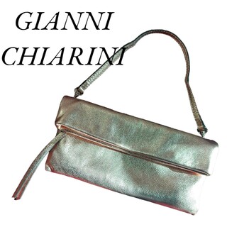 ジャンニキャリーニ(GIANNI CHIARINI)のGIANNI CHIARINI　ゴールドレザー　2way　ハンドバッグ　クラッチ(ハンドバッグ)