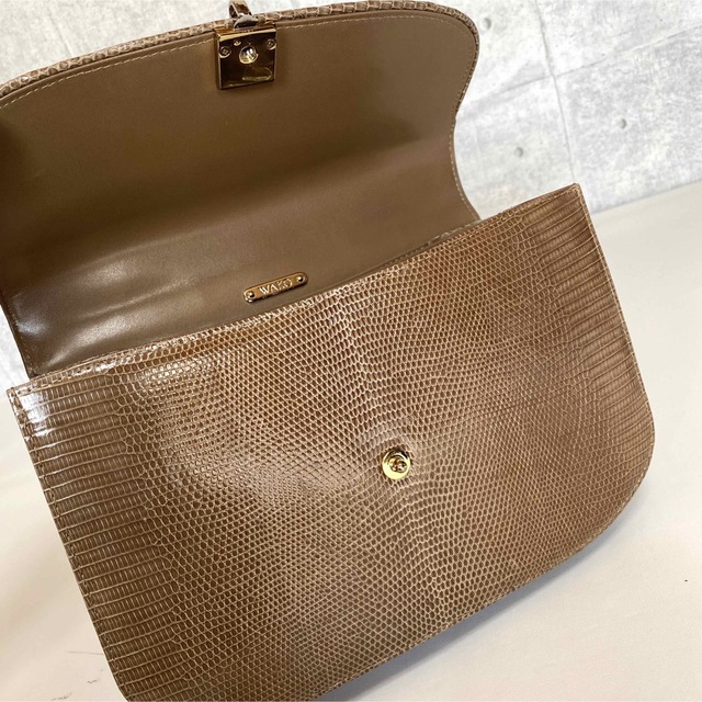 美品】WAKO 銀座和光 リザード革レザー ゴールド金具 ブラウン