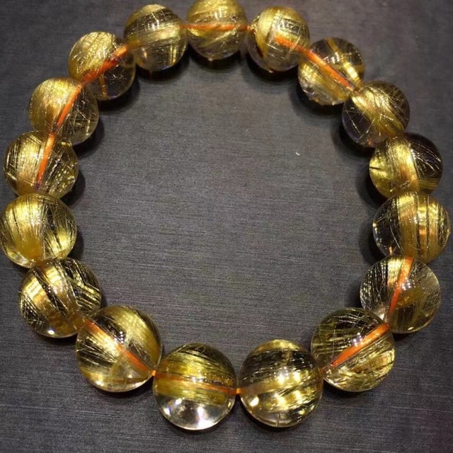 ⭐︎【天然】タイチンルチルクオーツ ブレスレット 12.5mm | www