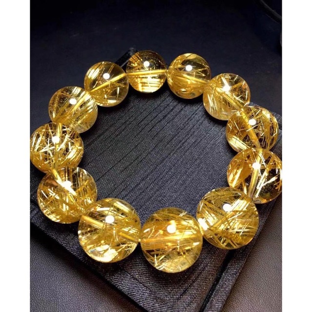 超人気の ⭐︎【天然】タイチンルチルクオーツ ブレスレット 20mm