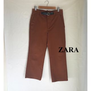 ザラ(ZARA)のレアカラー★ZARA★コントラストベルトパンツXS /タフィー(クロップドパンツ)