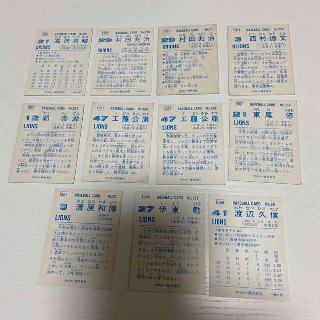 カルビープロ野球カード　レトロ　15枚セット　選択可能　③
