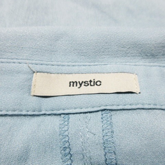 mystic(ミスティック)のミスティック シャツ 長袖 ロールアップ とろみ感 スタッズ F 青 ブルー レディースのトップス(シャツ/ブラウス(長袖/七分))の商品写真