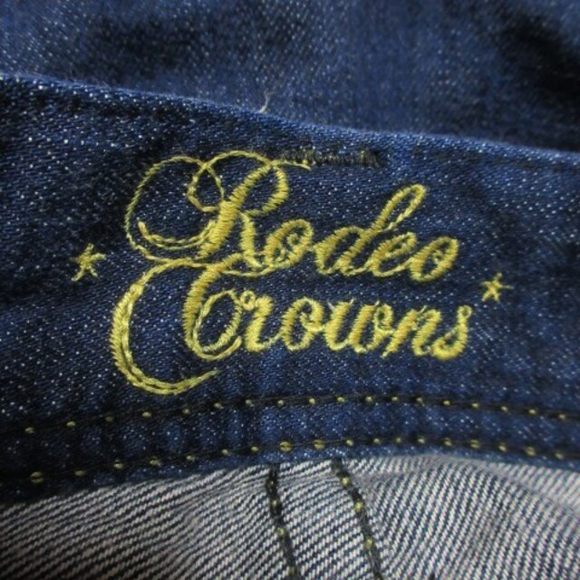 RODEO CROWNS(ロデオクラウンズ)のロデオクラウンズ パンツ デニム ジーンズ クロップド ステッチ XS 紺 レディースのパンツ(デニム/ジーンズ)の商品写真