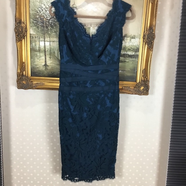 TADASHI SHOJI(タダシショウジ)の新品☆TADASHI SHIJO サイズ2 紺色　(TADA18) レディースのワンピース(ひざ丈ワンピース)の商品写真