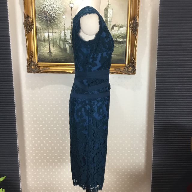 TADASHI SHOJI(タダシショウジ)の新品☆TADASHI SHIJO サイズ2 紺色　(TADA18) レディースのワンピース(ひざ丈ワンピース)の商品写真