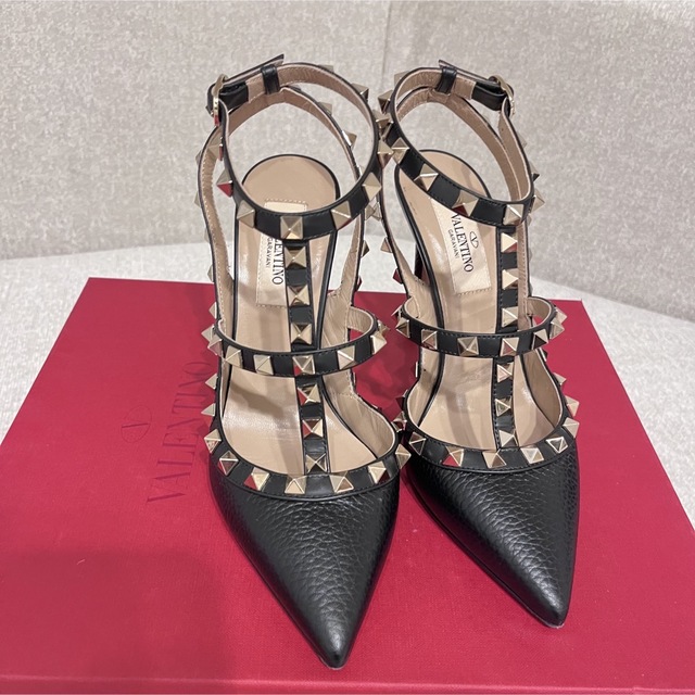 VALENTINO ロックスタッズ  アンクルストラップ パンプス