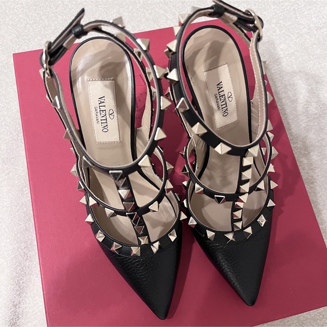 VALENTINO ロックスタッズ  アンクルストラップ パンプス