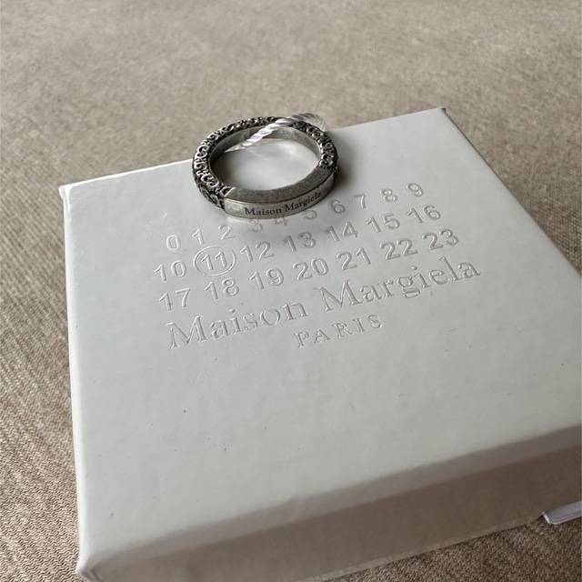 22AW新品4 メゾン マルジェラ エングレーブ リング 指輪 真鍮 シルバー