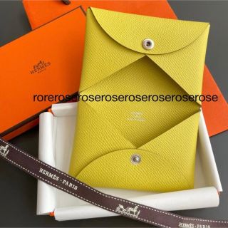 エルメス(Hermes)の新品未使用/HERMES エルメス カルヴィ ライム/カードケース  名刺入れ(名刺入れ/定期入れ)