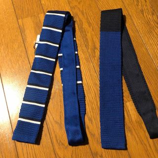 マックハウス(Mac-House)のマックハウス　Navy ニットタイ　2本セット　新品未使用タグ付き(ネクタイ)