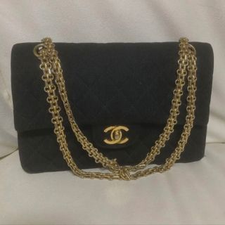 シャネル(CHANEL)のシャネル　ヴィンテージ　ジャージ　マトラッセ　金チェーン(ショルダーバッグ)