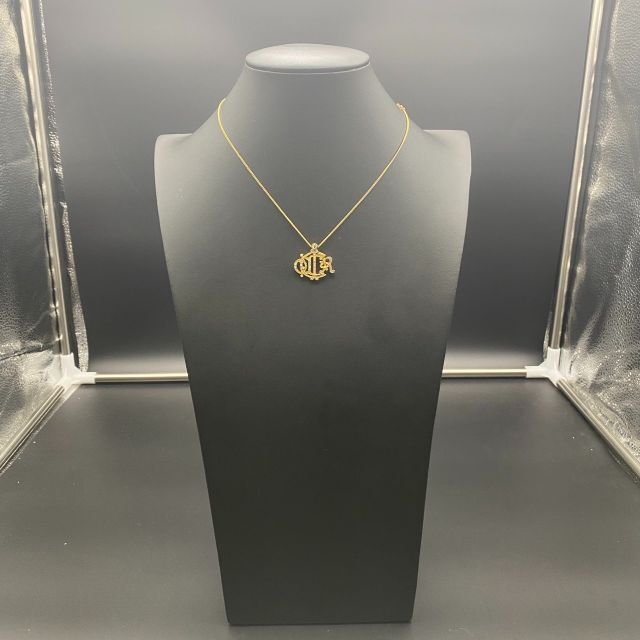 箱付・美品】クリスチャンディオール ロゴ ストーン ゴールド