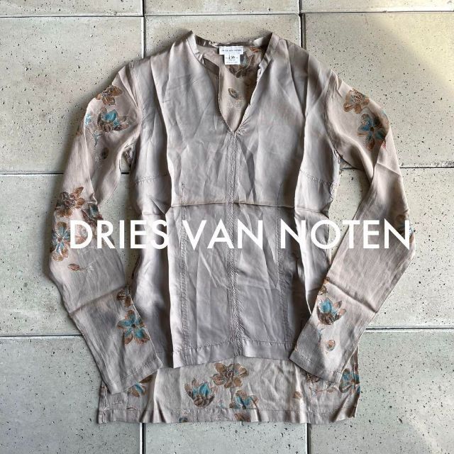 高い品質 ライカ期 DRIES VAN NOTENドリス フラワー柄 シルク ブラウス