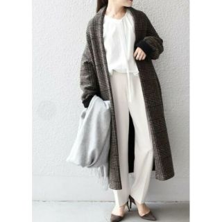 チェック柄ロングコート ロングガウン ロングカーディガン SHIPSシップス