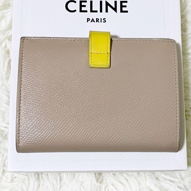 celine(セリーヌ)のセリーヌ ミディアムストラップウォレット バイカラー レザー ベージュ×イエロー レディースのファッション小物(財布)の商品写真