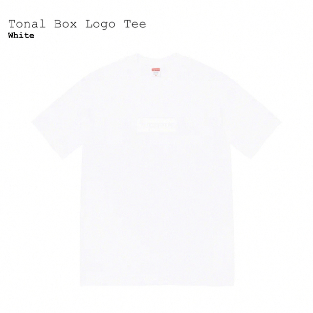 Tonal Box Logo Tee COLOR:White  サイズL