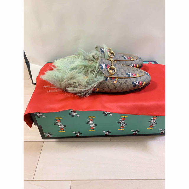 新品 GUCCI ディズニー ミッキー プリンスタウン スリッパ 21.5cm-