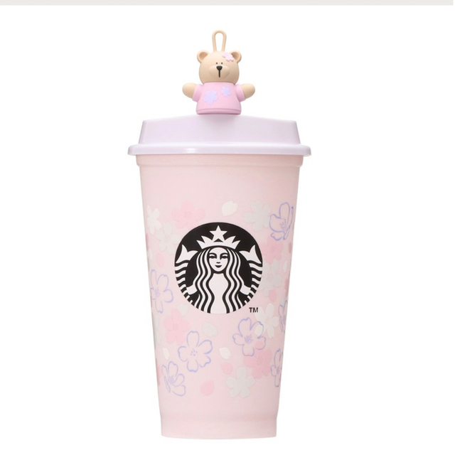 Starbucks(スターバックス)の⭐︎新品未使用⭐︎ スターバックス　リユーザブルカップ　ベアリスタキャップ　桜 インテリア/住まい/日用品のキッチン/食器(容器)の商品写真