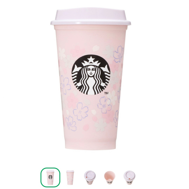 Starbucks(スターバックス)の⭐︎新品未使用⭐︎ スターバックス　リユーザブルカップ　ベアリスタキャップ　桜 インテリア/住まい/日用品のキッチン/食器(容器)の商品写真