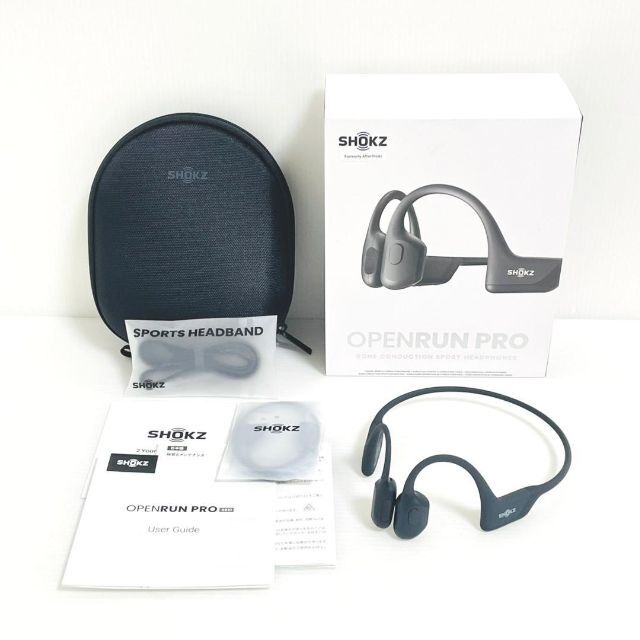 完品 美品 Shokz 骨伝導イヤホン OPENRUN PRO ブラック-