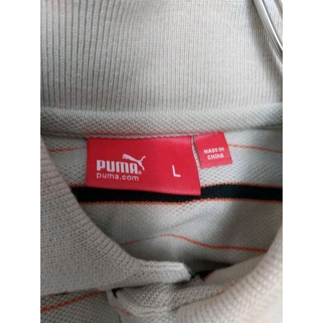 PUMA(プーマ)のPUMA プーマ ボーダー柄 半袖ポロシャツ ブラウン sizeL メンズのトップス(ポロシャツ)の商品写真