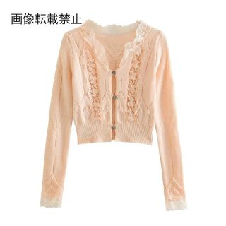 🤍2月新作👢10493◆レース ニット カーディガン(カーディガン)