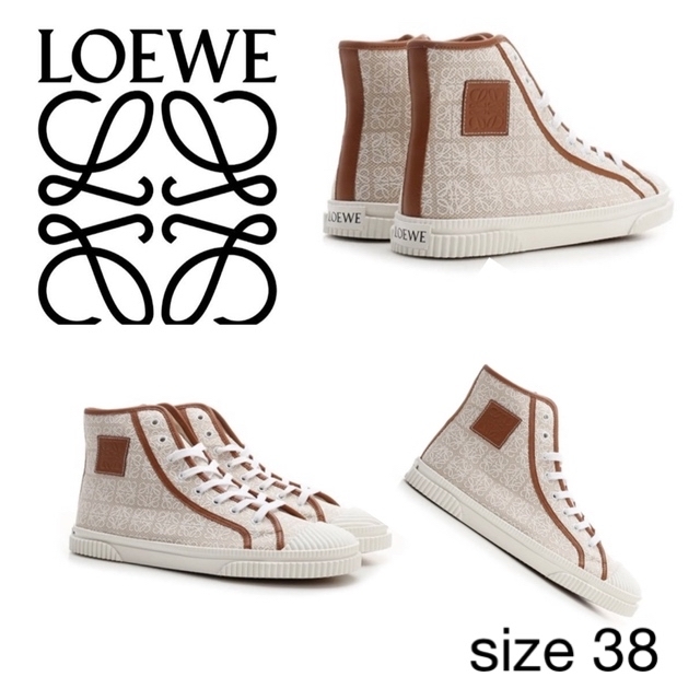 ロエベ LOEWEスニーカー アナグラム ハイトップスニーカー キャンバス | フリマアプリ ラクマ