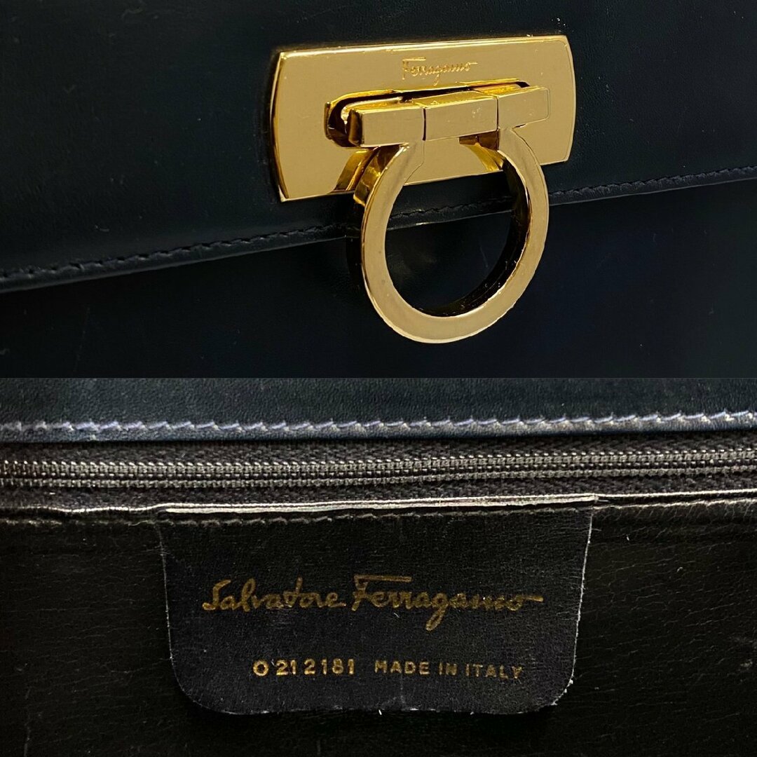 極 美品 Salvatore Ferragamo フェラガモ ガンチーニ 金具 カーフ