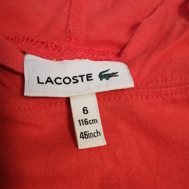 LACOSTE(ラコステ)のLACOSTEパーカー　サイズ6 キッズ/ベビー/マタニティのキッズ服男の子用(90cm~)(ジャケット/上着)の商品写真